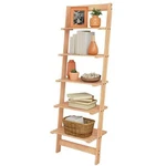 Lavish Home Ladder Bookcase Open Storage/back Natural Unfinished Wood 5-SHELF. Fixed Price $56.98.