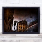 Street Reflection Urban Sidewalk Pavement Wet Rain Wall Art Print. Fixed Price $34.63.