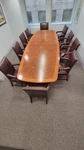 Large Handcrafted Wood Triple-pedestal Conference Table. Fixed Price $1500.00.