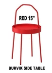 Ikea Burvik Side Table Steel Metal Round 15'' With Handle Red 803.403.88 New. Fixed Price $55.99.