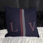 Louis Vuitton Lv Logo Striped Wool Cashmere Pillow Cushion Blue. Fixed Price $399.99.