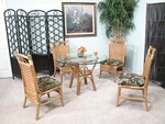 Veranda Rattan Furniture Indoor Dining 5 Piece Set (#2408HM-IN). Fixed Price $1699.00.
