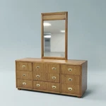 Drexel Heritage Passage Oak 9 Drawer Dresser & Cane Mirror Set Free Delivery. Fixed Price $2894.99.