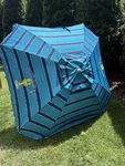 Tommy Bahama Blue 6 Ft Beach Sand Umbrella With Tilt Telescoping Pole & Case. Fixed Price $69.99.
