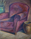 Original 1 Of Kind Pastel Art 24X30" Lavender Chair Never Before Note. Fixed Price $280.00.
