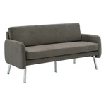 Lounge Sofa In Charcoal Fabric With Chrome Legs. Fixed Price $603.99.