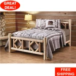North American Cedar Log King Size Diamond Wood Bedroom Home Cabin Furniture. Fixed Price $760.99.