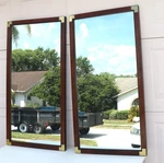 Pair Of Vintage Campaign Henredon Wall Mirrors / Dresser. Fixed Price $995.00.