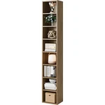 Tall Narrow 8 Tier Bookcase Adjustable Storage Shelf Space Saving Cd Dvd Rack. Fixed Price $126.70.