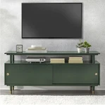 Green Storage Cabinet Bookshelf Wood Tv Stand Display Buffet Sliding Doors Table. Fixed Price $300.62.