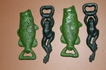 Big Bass Frog Design Bottle Openers Set Of 4, Cast Iron Db. Fixed Price $21.29.