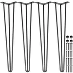 Uimoso Hairpin Table Legs 16IN 40IN Coffee Metal 3 Rods Set. Fixed Price $22.89.