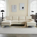 Modern 4 Seat Sectional Sofa Shape Couch Set With 2 Chaise Metal Leg. Fixed Price $448.99.