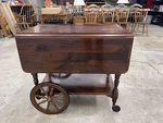 Ethan Allen Maple Tea Bar Cart Kitchen Drop Leaf Side Table With Wheels & Handle. Fixed Price $349.95.
