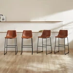 Set Of 2 30" Counter Height Bar Stools Faux Leather Metal Legs Kitchen Island. Fixed Price $94.67.