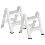 Rubbermaid Ez Two Step Durable Folding Plastic Ladder Stool, White (2 Pack). Fixed Price $82.99.