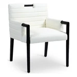 Meridian Furniture Aimee Cream Vegan Leather Dining Arm Chair. Fixed Price $266.15.