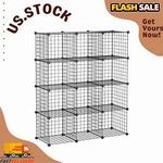 Modular 12-CUBE Storage Organizer Metal Wire Grids Shelving For Bedroom. Fixed Price $51.74.