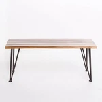 Avy Outdoor Rustic Industrial Acacia Wood Coffee Table With Metal Hairpin Legs,. Fixed Price $130.47.