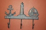 (3), Sailor Coat Hook, Antique-look Maritime Decor, Cast Iron Wall BL-69. Fixed Price $25.33.