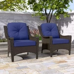 Eagle Peak Azure Bay Set Of 2 Outdoor Wicker Patio Chairs. Fixed Price $249.99.