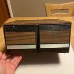 Vintage Faux Wood Grain 2 Drawer 40 Cd Disc Storage Rack Holder Case. Fixed Price $32.00.