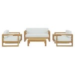 Modway Upland 6-PIECE Wood Patio Sofa Set In Natural White. Fixed Price $2247.99.