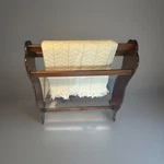 Vintage Wooden Quilt Rack Blanket Holder Dark Cherry Finish Farmhouse Sz- 35X31. Fixed Price $89.25.