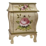 Nearly Natural 3-DRAWER Antique Night Stand With Floral Art In Beige. Fixed Price $280.99.