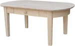 Unfinished Phillips Oval Coffee Table By International Concepts. Fixed Price $263.99.