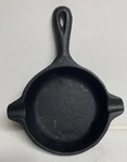 Cast Iron Skillet Ash Tray Hand Painted Santa Face Collectible Design 6 Inch. Fixed Price $14.99.