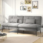 Comhoma Convertible Futon Sofa Bed 5-GEAR Backrest Steel Legs Space-saving, Gray. Fixed Price $129.90.