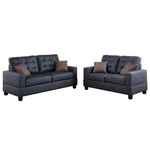 Poundex Furniture 2 Piece Faux Leather Sofa And Loveseat Set In Black Color. Fixed Price $644.60.