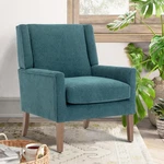 Wingback Accent Chair Upholstered Fabric Single Sofa Blue DY-2237 Colamy Modern. Fixed Price $259.99.