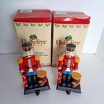 Holly Tree Toy Stocking Holders Cast Iron Set 2 Vintage N9176R. Fixed Price $27.99.