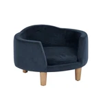 Pet Bed Curved Upholstered Luxury Round Cat Dog Blue Velvet Homepop Furniture. Fixed Price $154.99.