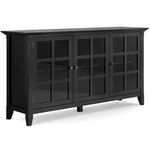 Simpli Home Acadian Solid Wood 62 " Transitional Storage Cabinet Black. Fixed Price $655.99.
