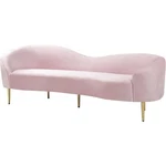 Meridian Furniture Ritz Pink Velvet Sofa. Fixed Price $1151.99.