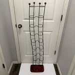 Atlantic Black Wave Wood Base Tower Retro Wire Rack 51" Holds 72 Dvds. Fixed Price $69.99.