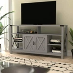 Flash Furniture Wyatt 60" Modern Farmhouse Tall Tv Stand - Coastal Gray Console. Fixed Price $75.43.