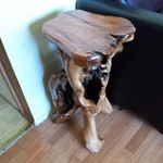 Vintage Freeform Sculptural Natural Tree Root Wood Pedestal Stand Table. Fixed Price $1199.00.
