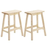 Set OF2 Saddle Seat Counter Stools, 24" Wood Bar For Dining Room Kitchen. Fixed Price $49.00.