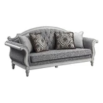 Acme Furniture Florian Tufted Fabric Sofa With 4 Pillows In Gray/antique White. Fixed Price $1141.19.