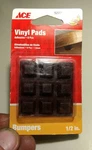 9 Piece Ace 1/2" Self Adhesive Brown Vinyl Bumpers #52725 Furniture Accessories. Fixed Price $14.99.