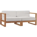 Modway Upland 2-PIECE Solid Teak Wood Patio Loveseat In Natural White. Fixed Price $996.99.