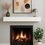 60" White Floating Mantel Shelf - Chic Modern Design For Any Room. Fixed Price $333.99.