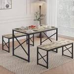 43.3'' Kitchen Table Wood Dining Room Dinette Sets Metal Frame. Fixed Price $229.95.