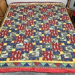 Handmade Quilt Full / Queen Size Throw Blanket Patch Cowboy Theme Batted 77X68". Fixed Price $67.90.