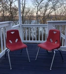 Jonti-craft Berries Red-stacking Chair-steel Frame-chrome Legs 16 Seat Height. Fixed Price $29.99.
