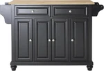 Crosley Cambridge Rolling Kitchen Island Cart With Wood Top Storage, Black. Fixed Price $712.99.